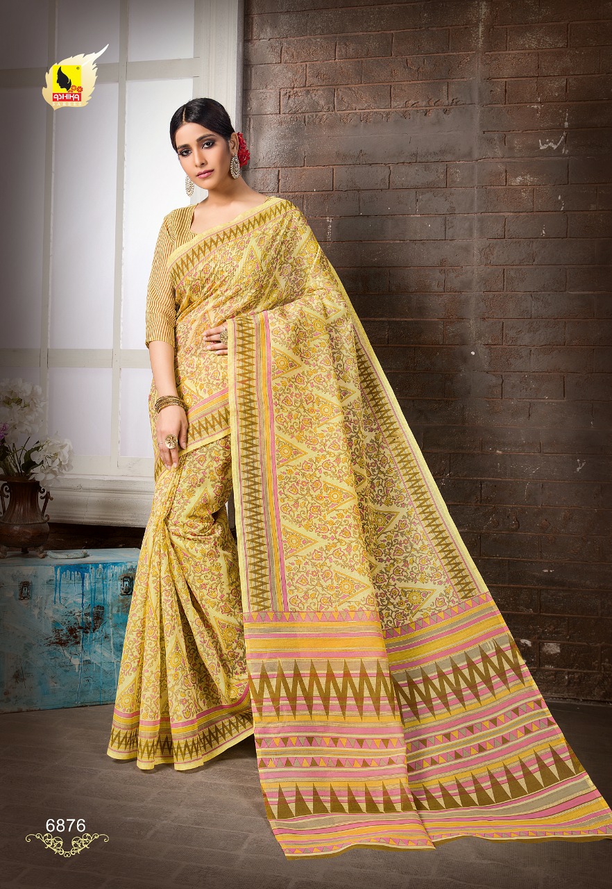 Ashika Sarees Presents Alisha Vol-8 Daily Wear Cotton Silk Sarees Catalog Wholesaler