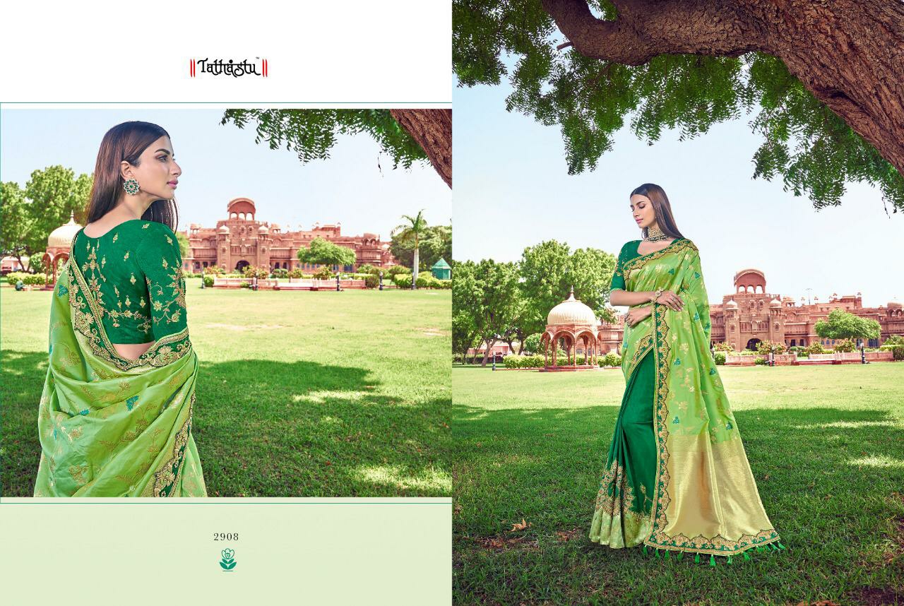 Tathastu Presents 2901 To 2909 Series Bridal Designer Half Half Sarees Catalog Wholesaler