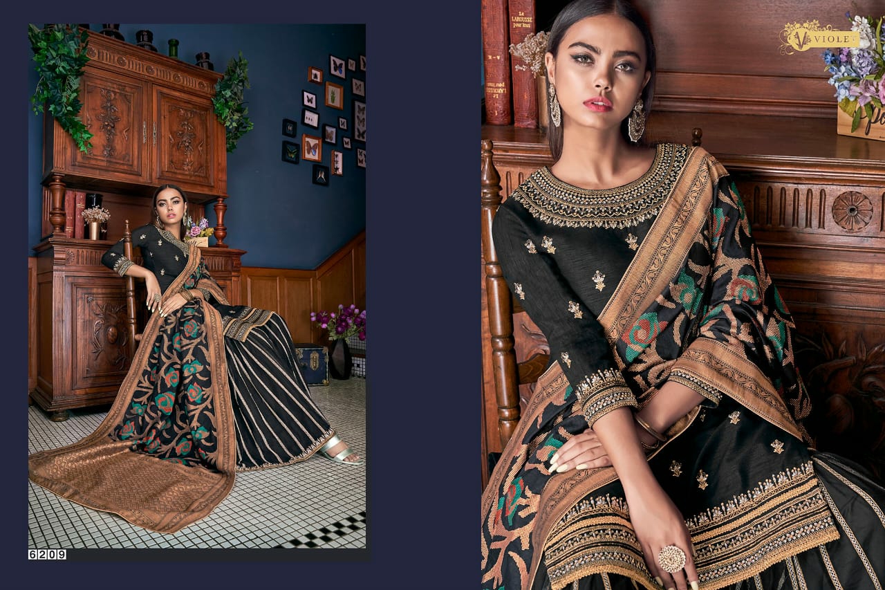 Swagat Presents Violet 6201 To 6214 Designer Pakistani Style Sharara Salwar Suit Catalogue Wholesaler