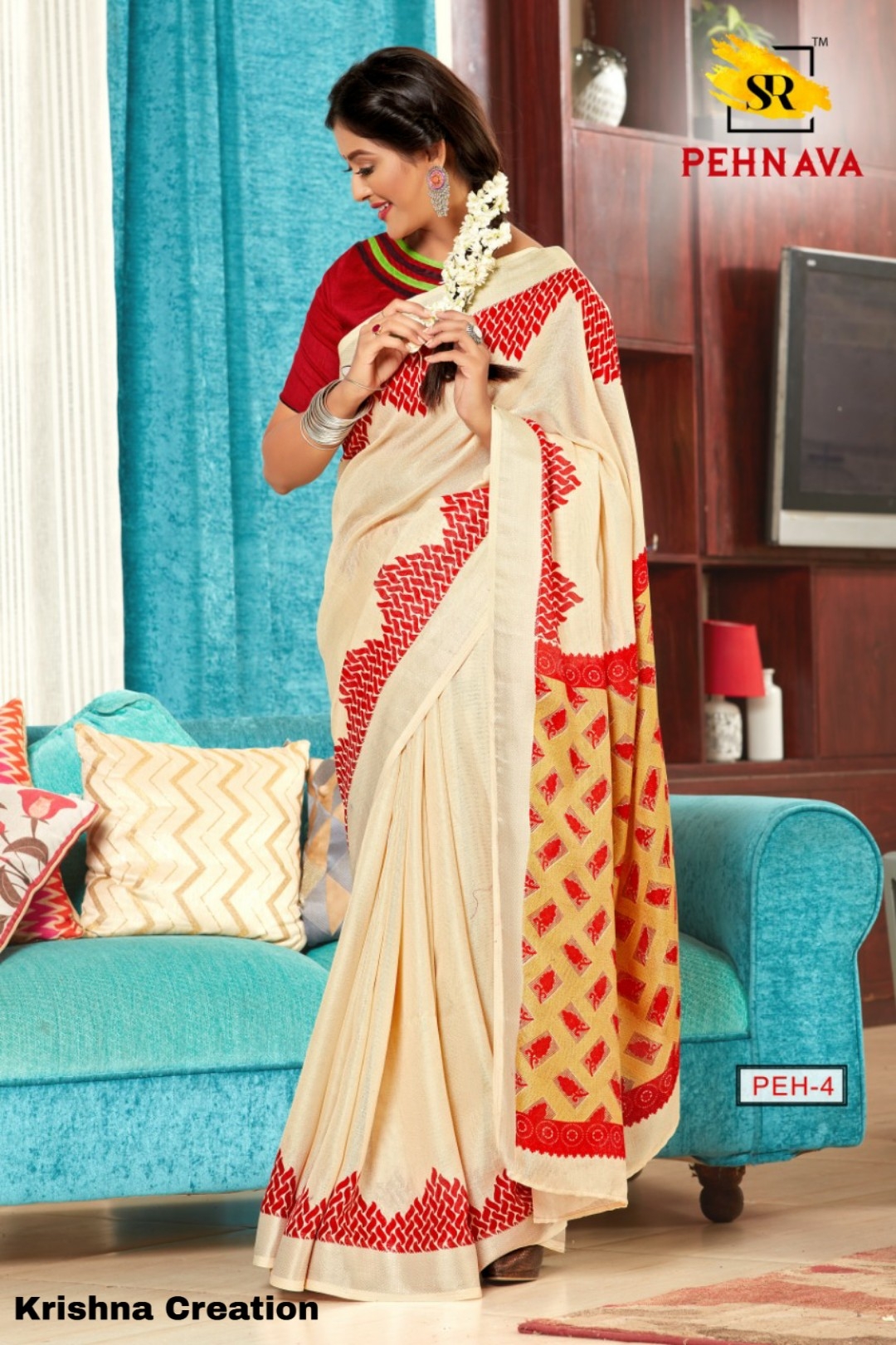 Sr Sarees Presents Pehnava Beautiful Designer Fancy Blouse Concept Lilen Sarees Catalogue Wholesaler