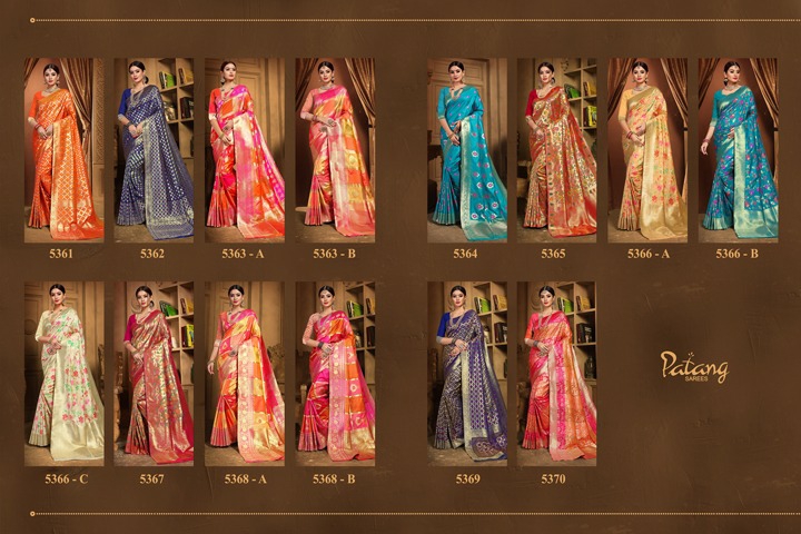 Patang Presents Florinza Jari Silk Meenakari Rich Pallu Sarees Cataloge Wholesaler