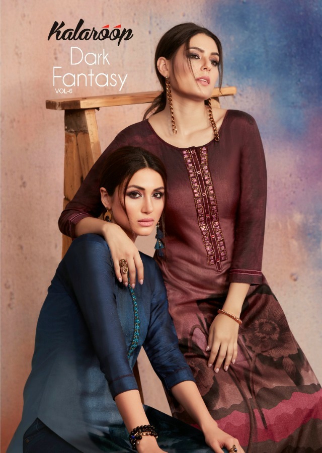 Kajree Presents Dark Fantasy Vol-6 Rangoli Georgette Digital Printed Straight Kurtis Catalog Wholesaler