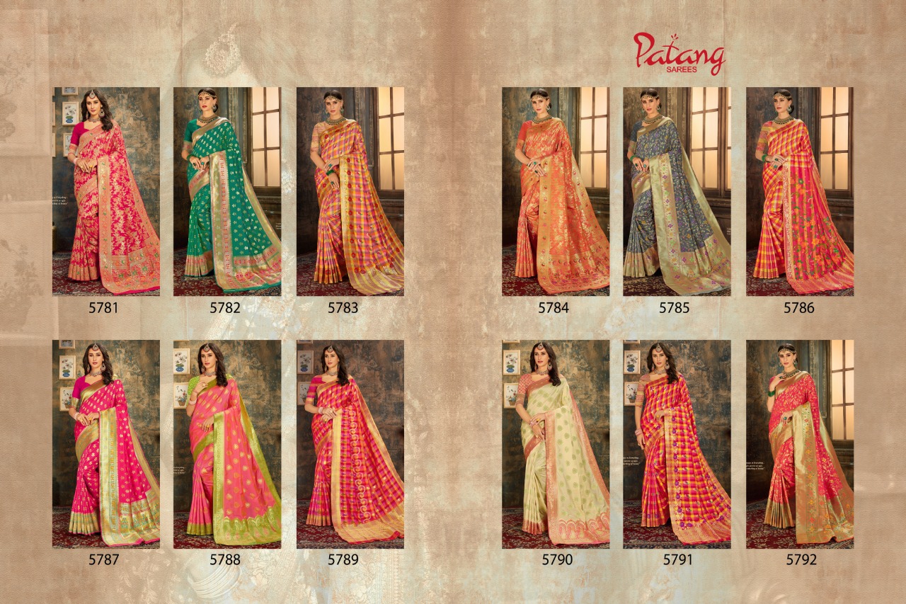 Patang Sarees Presents Swastika Silk Beautiful Designer Partywear Sarees Cataloge Wholesaler