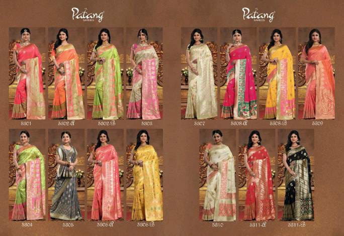 Patang Sarees Presents Beyond Beauty Meenakari Silk Rich Pallu Sarees Cataloge