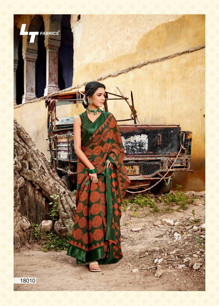 Lt Sarees Presents Swastika Daily Basis Line Satin Patta Printed Sarees Catalogue Wholesaler