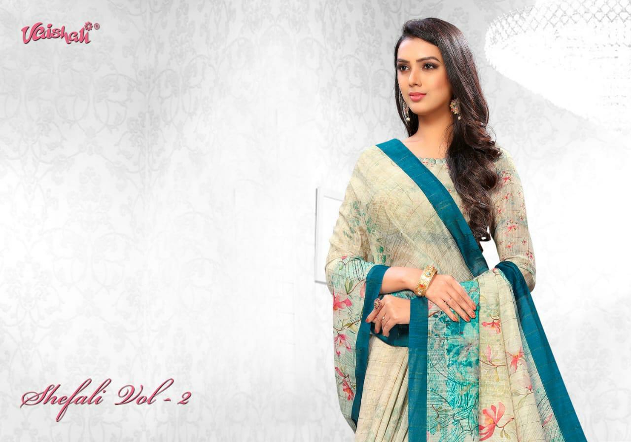 Vaishali Presents Shefali Vol-2 Beautiful Designer Party Wear Lilen Digital Printed Sarees Collection At Wholesale