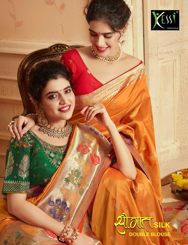 Kessi Febrics Presents Saugat Silk Exclusive Designer Partywear Banarasi Silk Sarees Cataloge Wholesaler