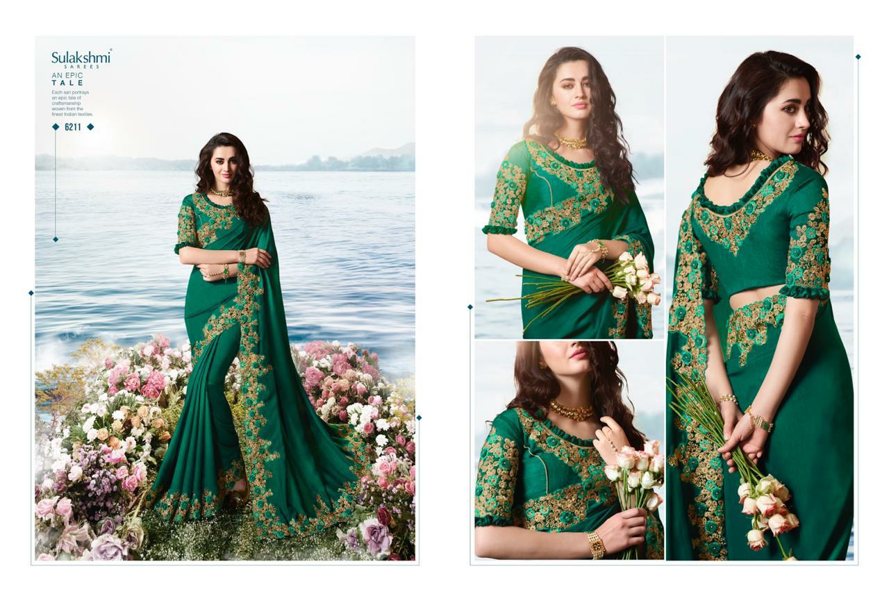 Sulakshmi Presents Aakashi Fancy Designer Partywear Bridal Sarees Cataloge Wholesaler