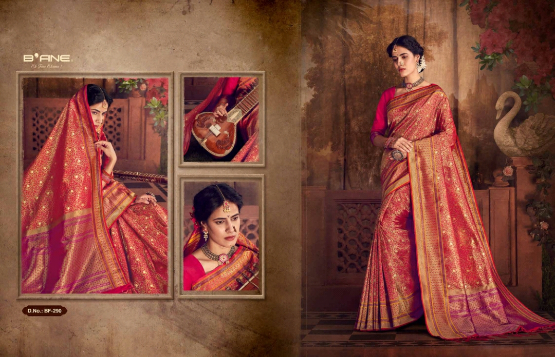 B'fine Presents Kimkhab Silk Traditional Wear Sarees Cataloge Wholesaler