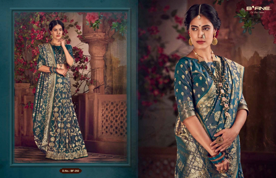 B'fine Presents Kimkhab Silk Traditional Wear Sarees Cataloge Wholesaler
