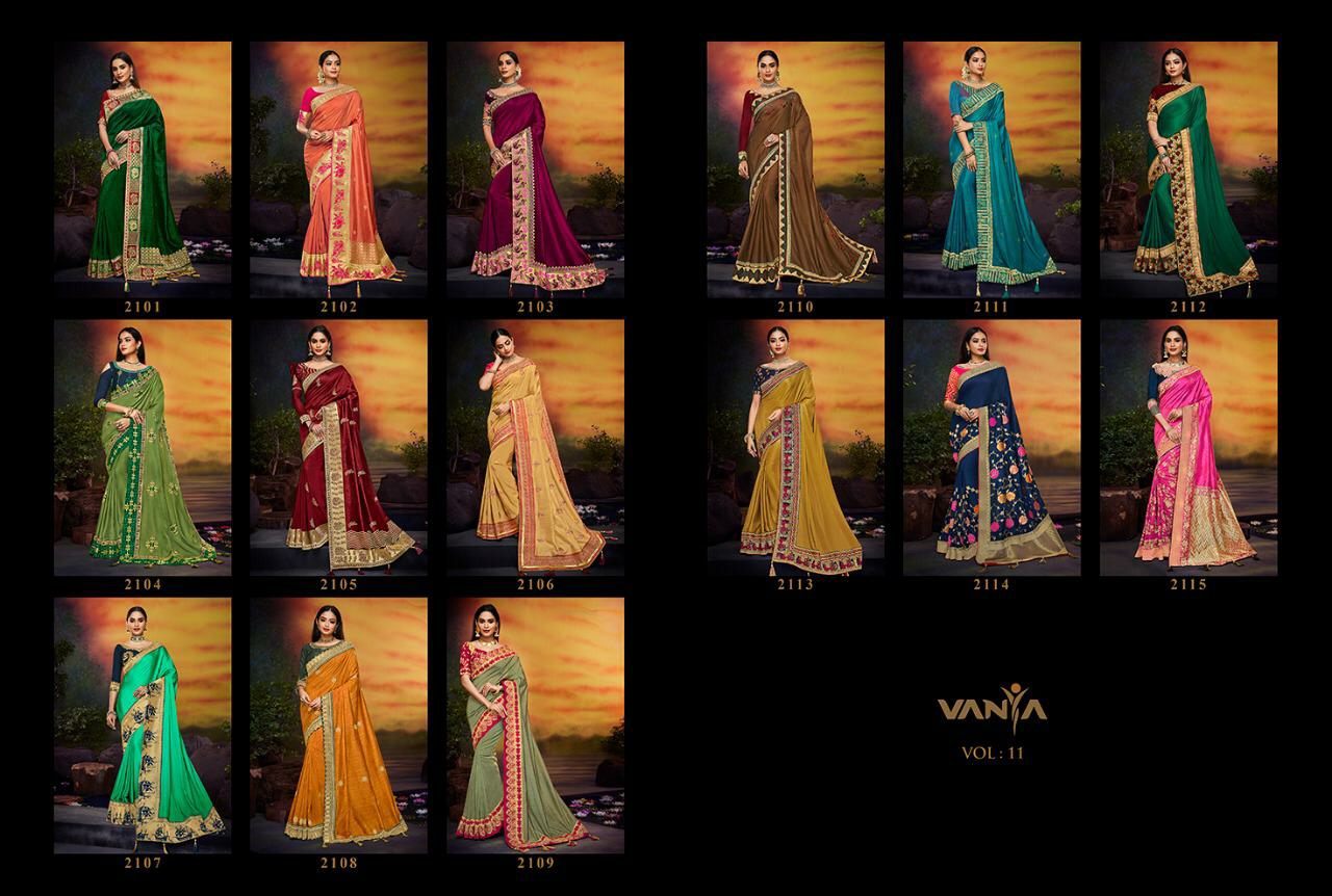 Vanya Presents Vanya Vol-11 Exclusive Designer Party Wear Sarees Wholesaler