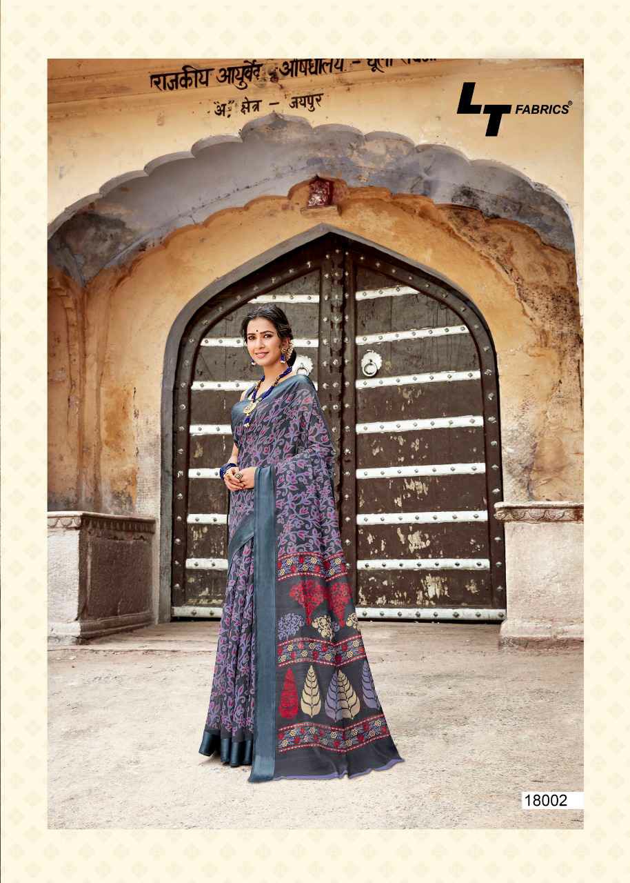 Lt Sarees Presents Swastika Daily Basis Line Satin Patta Printed Sarees Catalogue Wholesaler