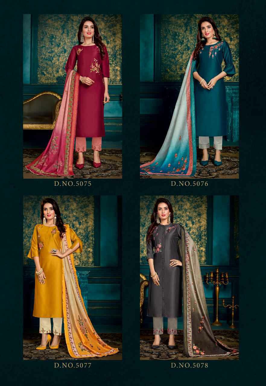 Lily And Lali Presents Monalisa 2 Designer Party Wear Kurtis With Bottom And Digital Printed Dupatta Collection At Wholesale