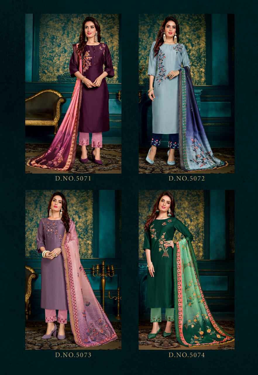 Lily And Lali Presents Monalisa 2 Designer Party Wear Kurtis With Bottom And Digital Printed Dupatta Collection At Wholesale