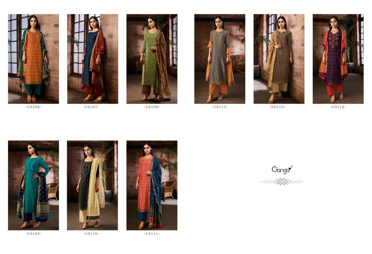 Ganga Presents Ailsa Pure Kora Silk Printed With Hand Crefted Embroidery And Swarovski Diamond Work Party Wear Plazzo Style Salwar Suit Catalog Wholesaler