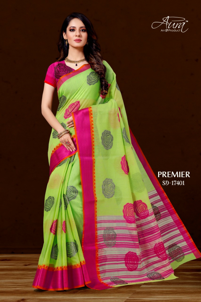 Aura Sarees Presents Premier Vol-6 Chanderi Silk Beautiful Casual Wear Sarees Wholesaler