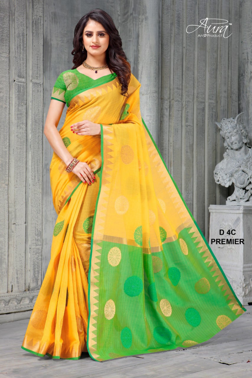 Aura Sarees Presents Premier Vol-5 Chanderi Silk Casual Wear Sarees Cataloge