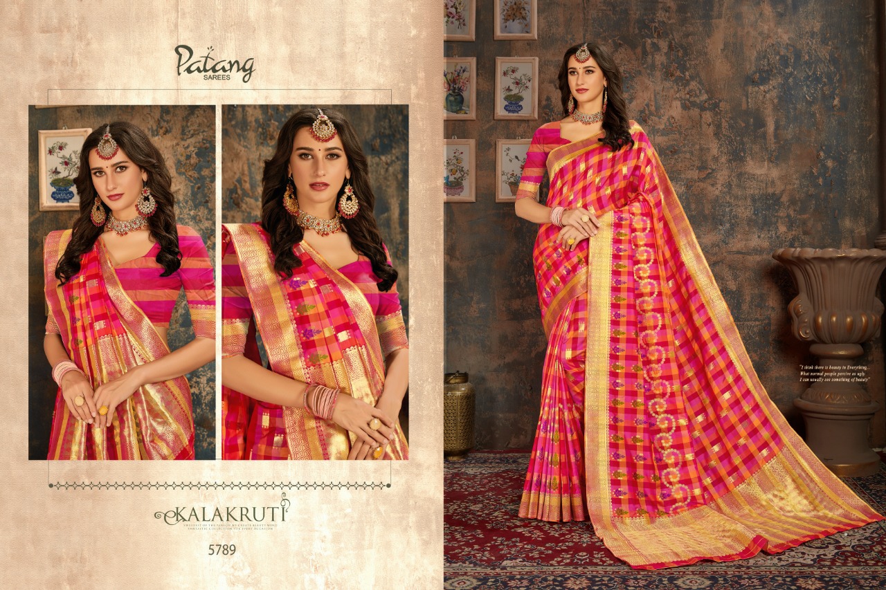 Patang Sarees Presents Swastika Silk Beautiful Designer Partywear Sarees Cataloge Wholesaler