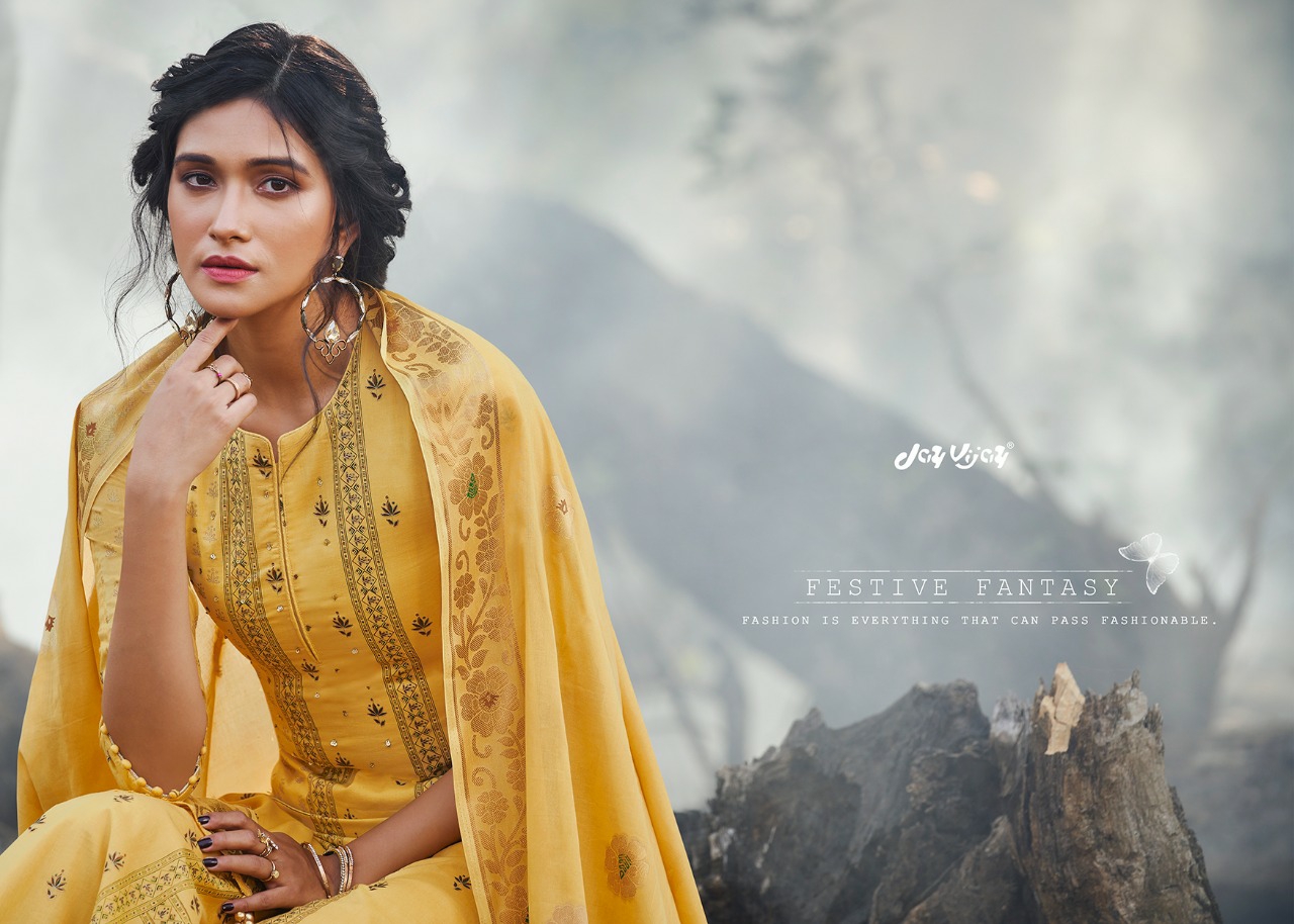 Jay Vijay Presents Seinna Cotton Designer Long Salwar Suite Cataloge Wholesaler