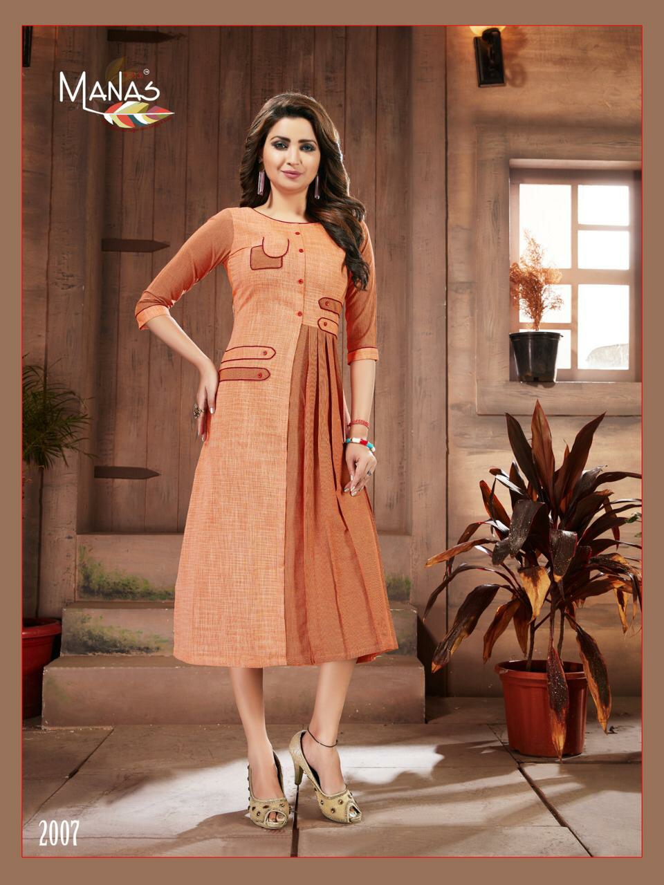 Manas Presents Shanvi Primium Cotton Kurtis Cataloge Wholesaler