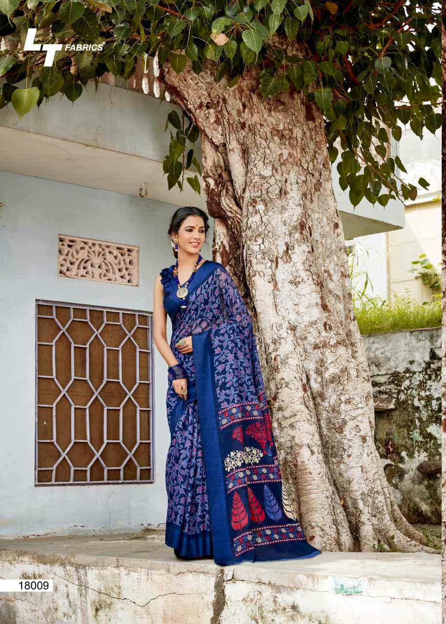 Lt Sarees Presents Swastika Daily Basis Line Satin Patta Printed Sarees Catalogue Wholesaler