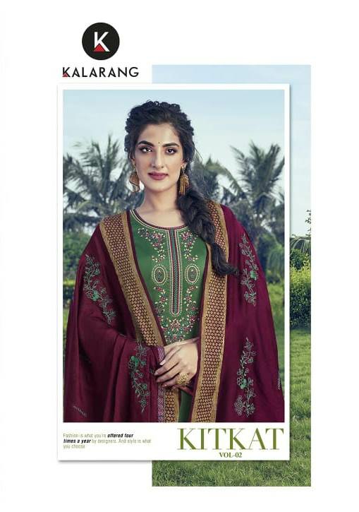 Kalarang Presents Kitkat Vol-2 Jam Silk Cotton Embroidery Work Salwar Suit