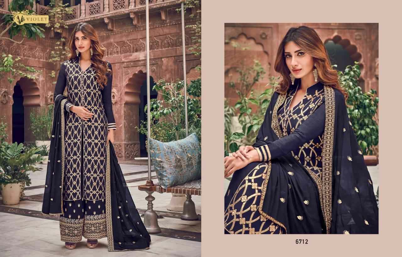 Swagat Presents Violet 6701 To 6712 Series Heavy Designer Party Wear Plazzo Style Salwar Kameez Catalogue Wholesaler