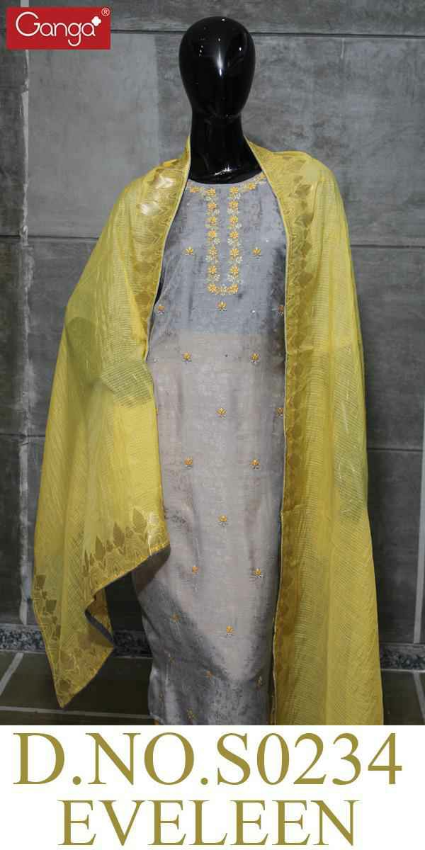 Ganga Suite Presents Eveleen 234 Silk Designer Salwar Suit Wholesaler