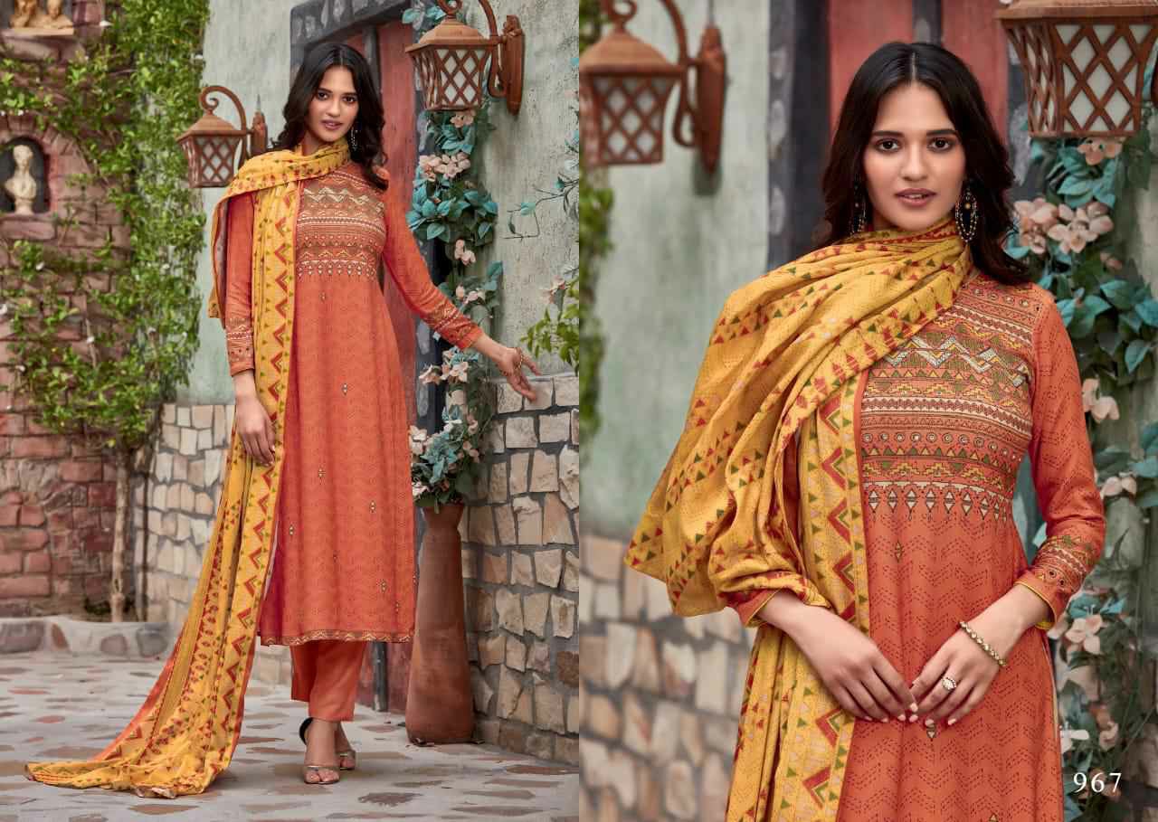 T And M Presents Gulzar Pashmina Fancy Designer Mirror Work Salwar Suit Wholesaler