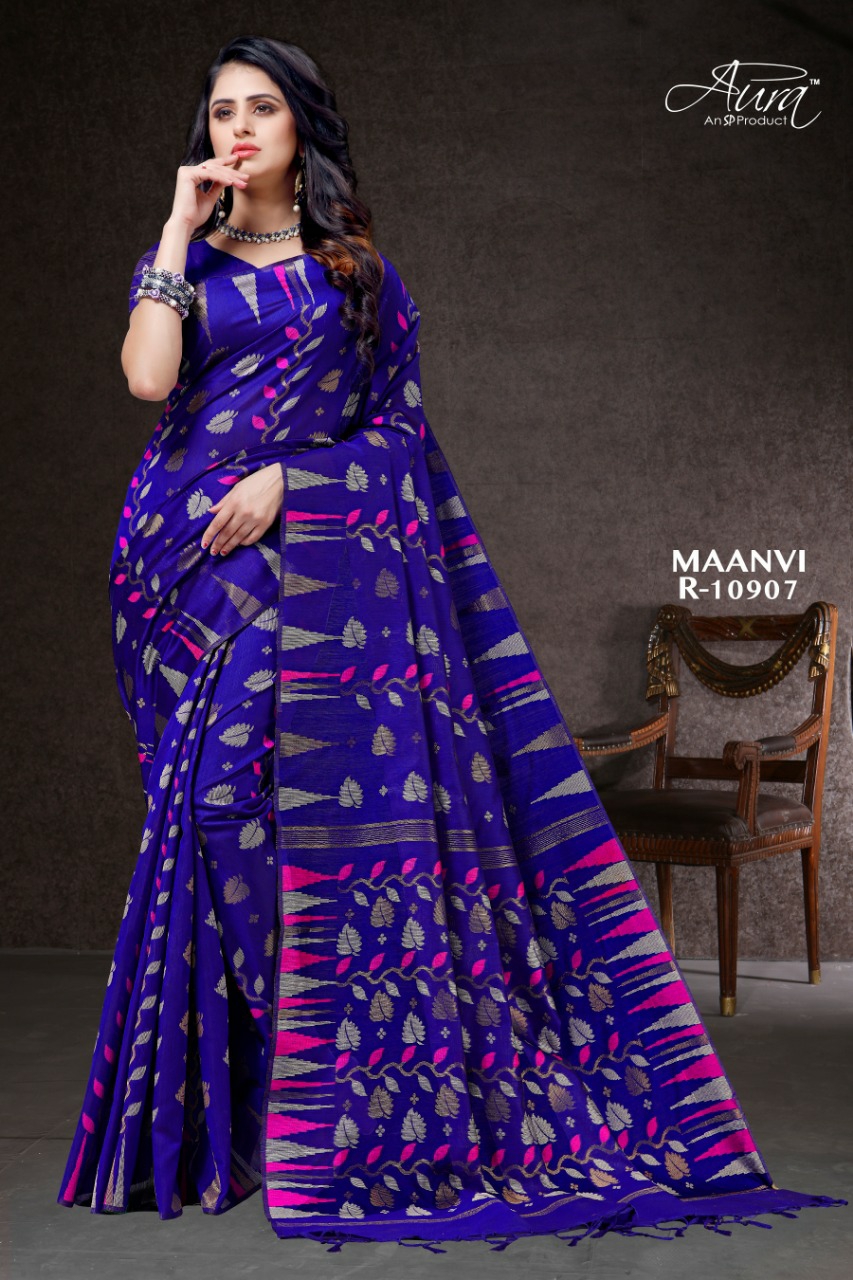 Aura Sarees Presents Maanvi Chanderi Silk Traditional Wear Sarees Collection At Wholesale