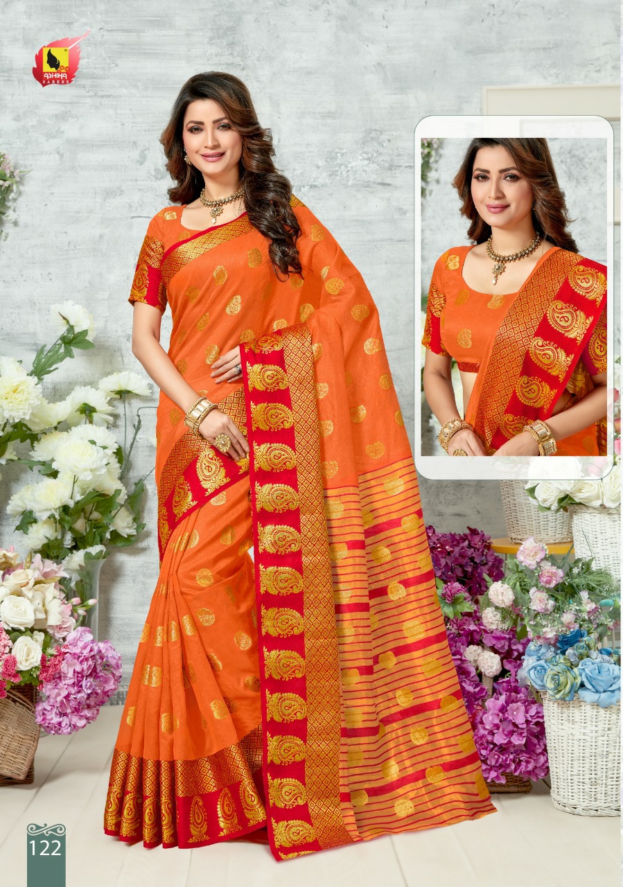 Ashika Sarees Presents Mango Butta Chanderi Silk Daily Wear Sarees Catalog Wholesaler