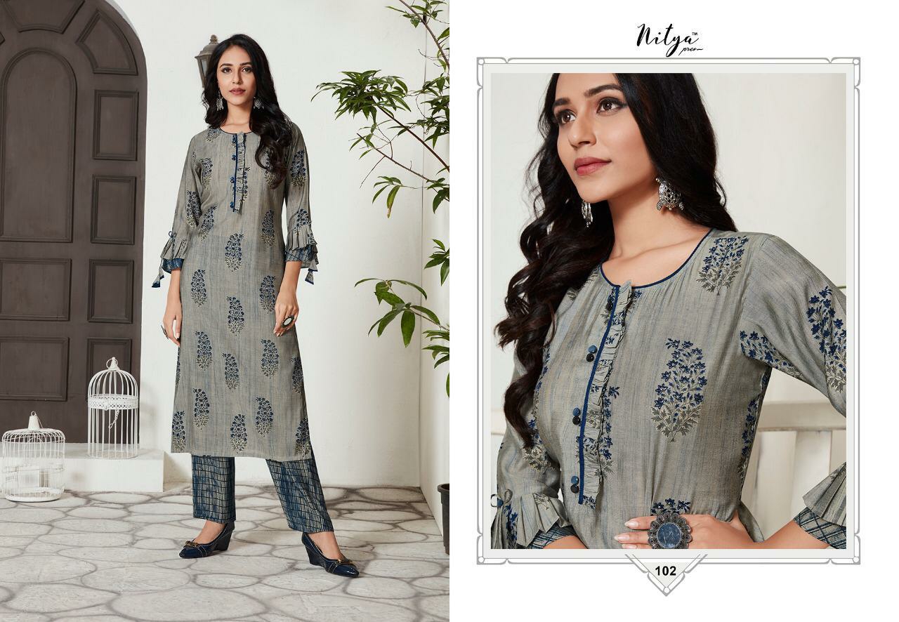 Lt Presents Aahna Beautiful Designer Kurtis With Plazzo Catalogue Exporters