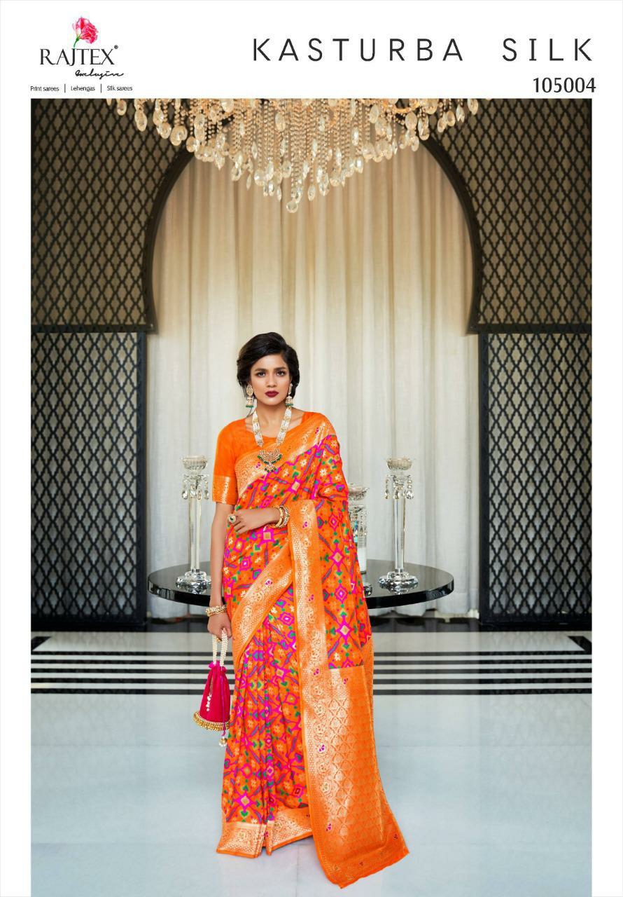 Rajtex Presents Kasturba Silk India Traditional Wear Patola Style Silk Sarees Catalogue Wholesaler