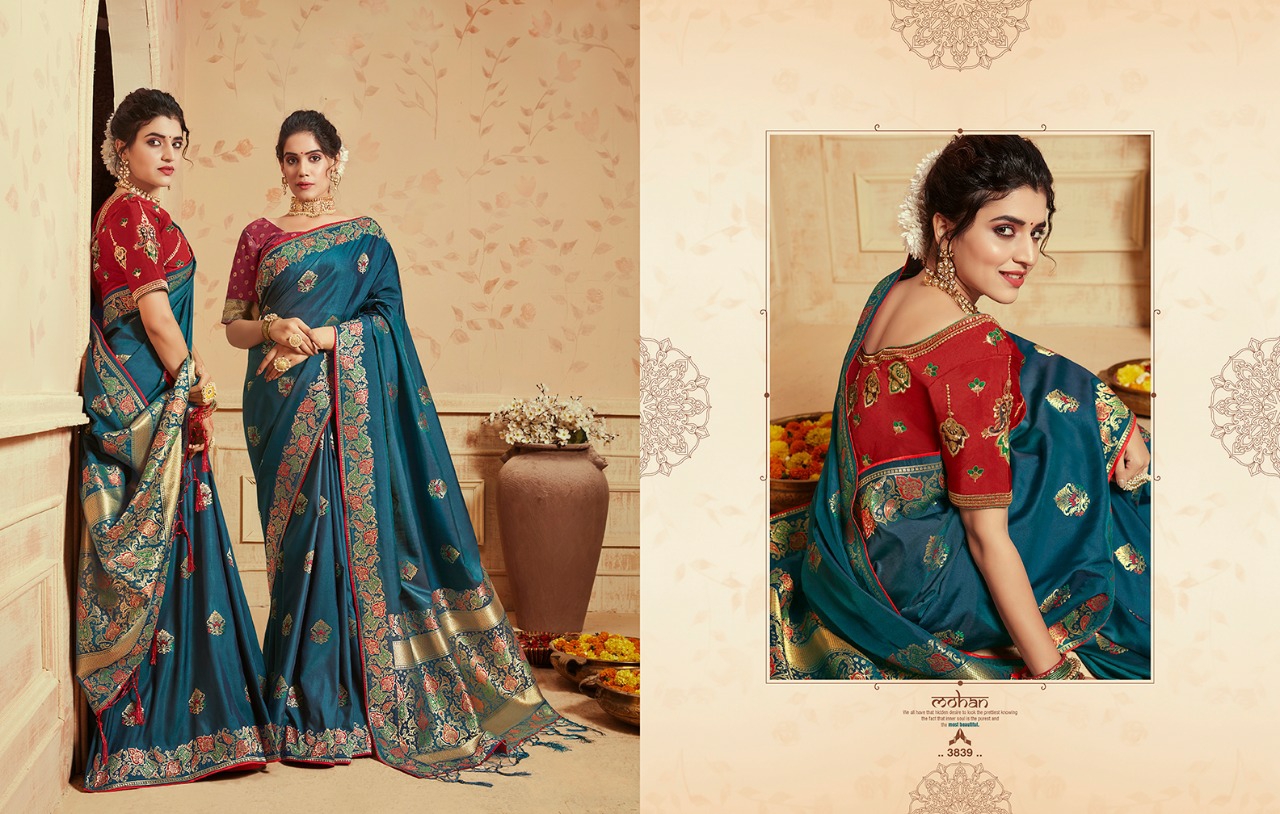Kessi Febrics Presents Saugat Silk Exclusive Designer Partywear Banarasi Silk Sarees Cataloge Wholesaler