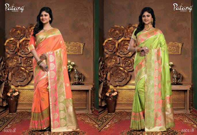 Patang Sarees Presents Beyond Beauty Meenakari Silk Rich Pallu Sarees Cataloge