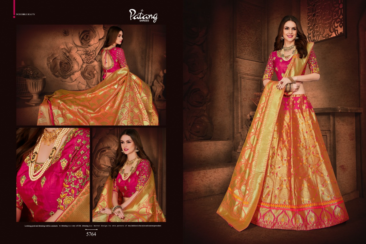 Patang Sarees Presents Zardosi Heavy Designer Silk Lehenga Choli Collection