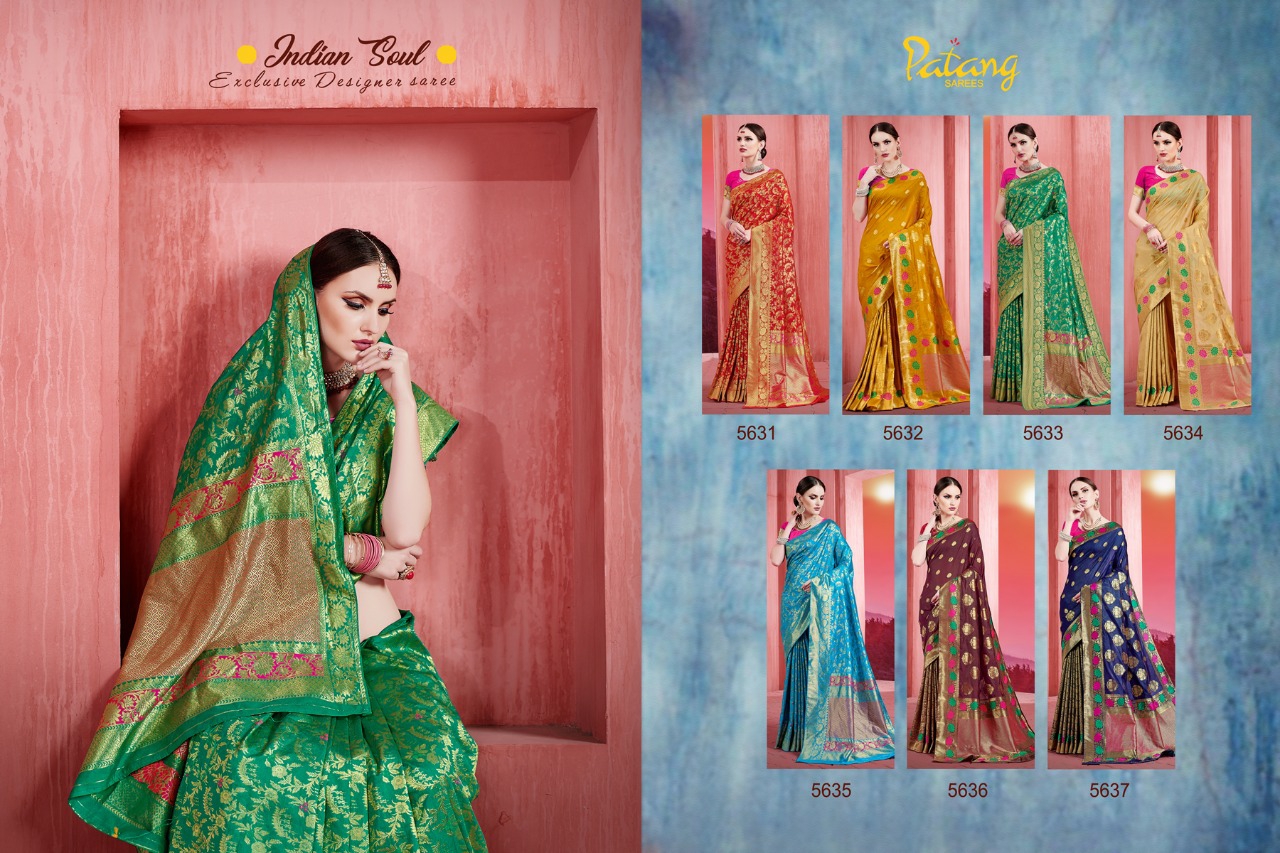 Patang Sarees Presents Kangana Silk Designer Treaditional Wear Sarees Cataloge Wholesaler