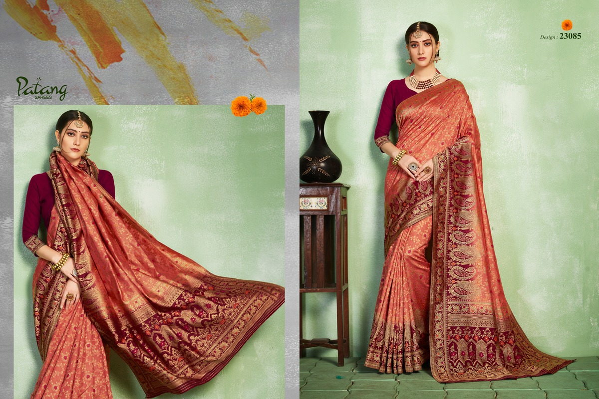 Patang Sarees Presents Silkoza Chanderi Silk Beautiful Designer Sarees Cataloge Wholesaler