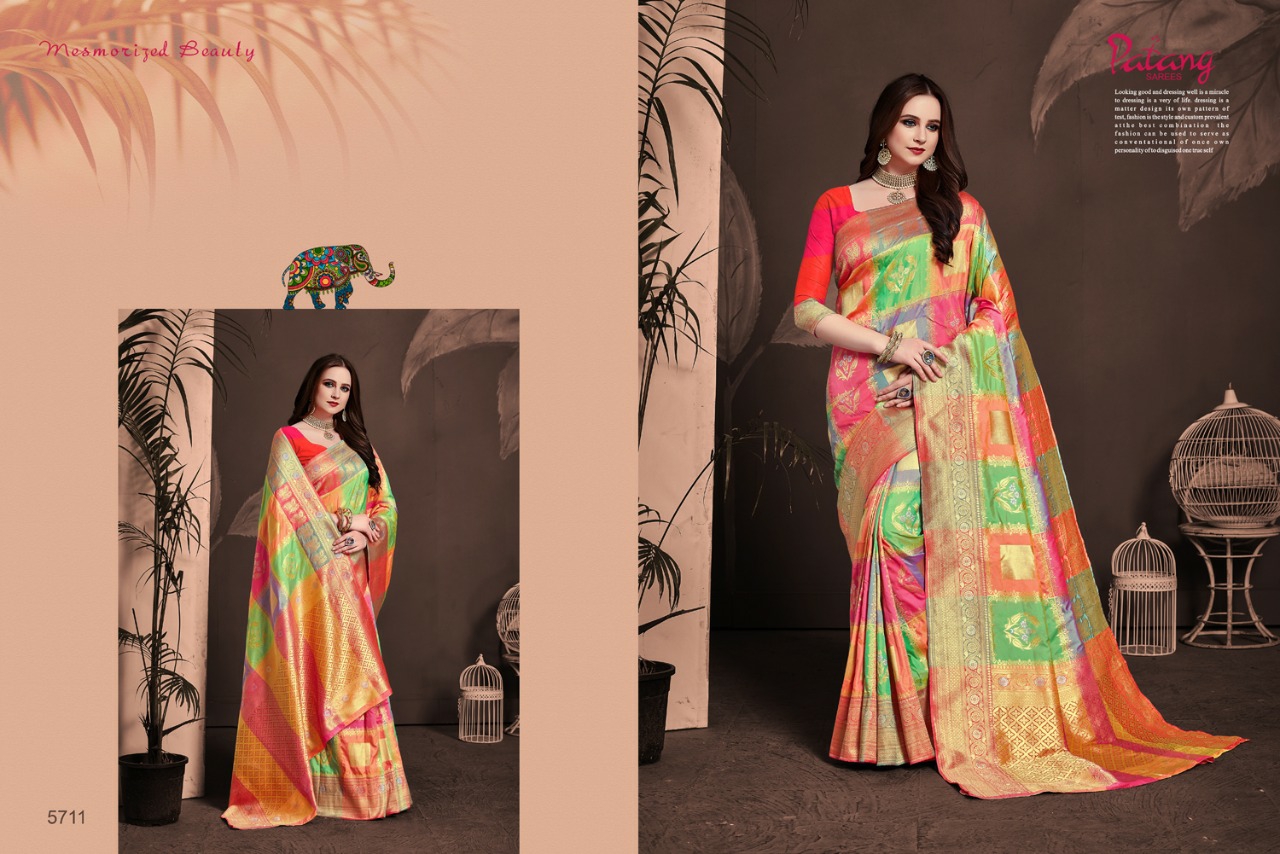 Patang Sarees Presents Anshika Meenakari Silk Exclusive Treaditional Wear Sarees Cataloge Wholesaler