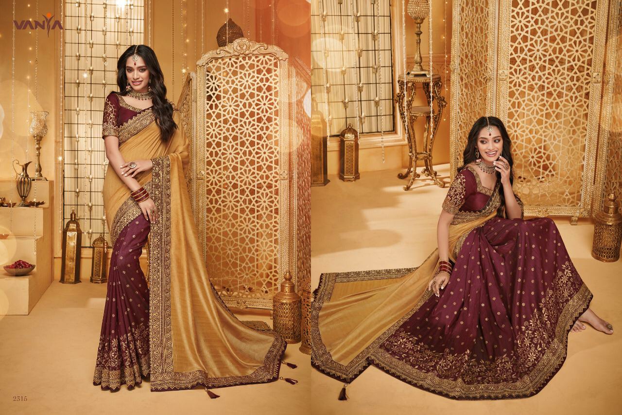 Vanya Presents Vanya Vol-13 2301 To 2316 Series Beautiful Designer Party Wear Sarees Catalog Wholesaler