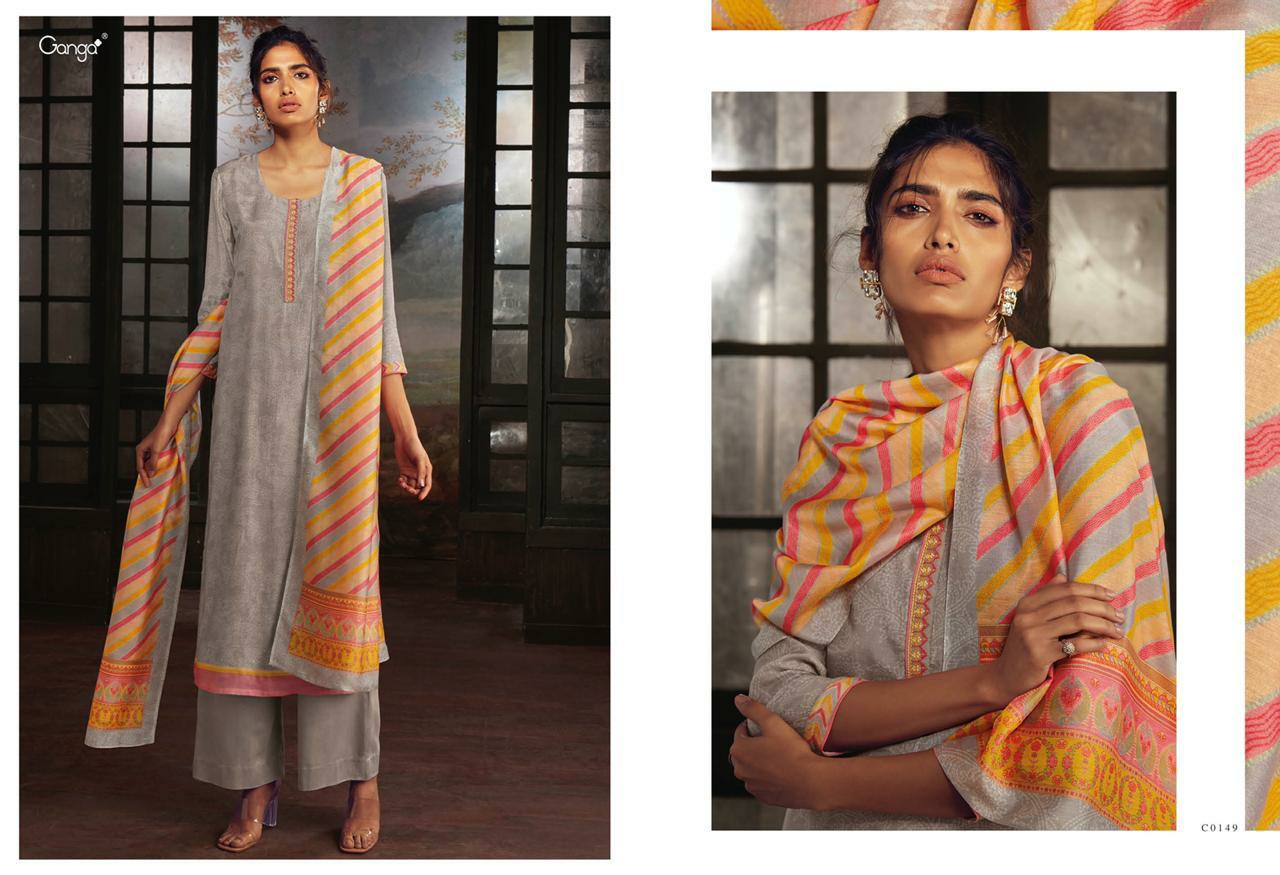 Ganga Suit Presents Soleia Bemberg Silk Plazzo Salwar Suite Cataloge