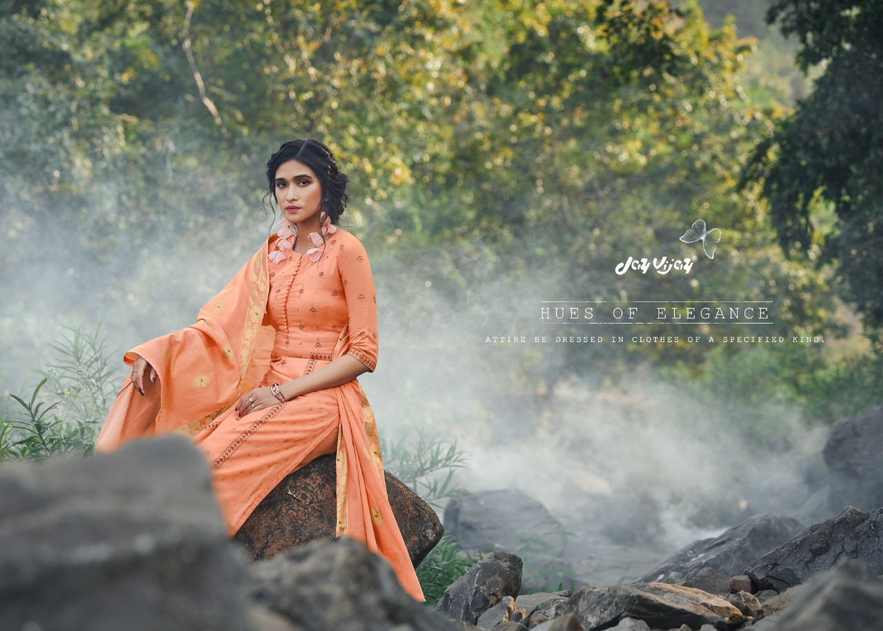 Jay Vijay Presents Seinna Cotton Designer Long Salwar Suite Cataloge Wholesaler