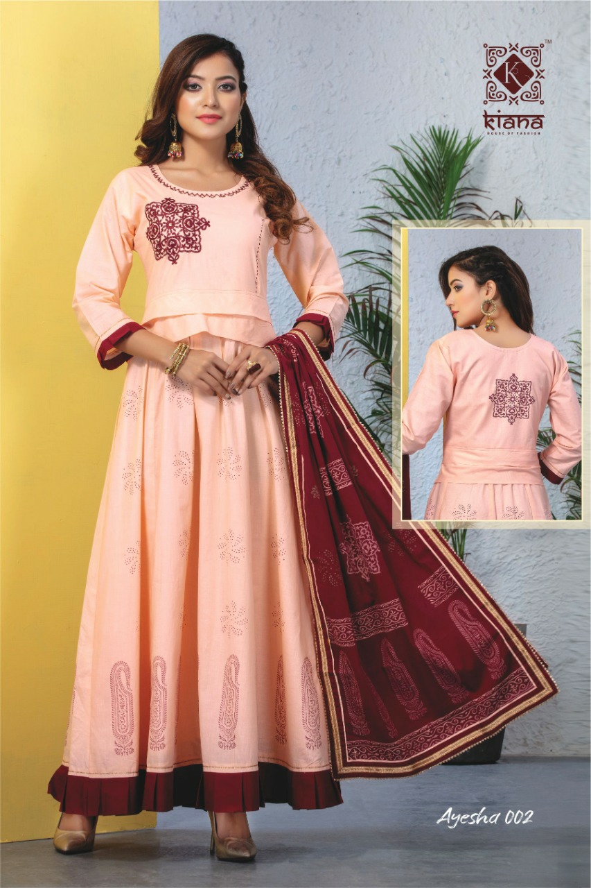 Kiana Kurtis Presents Ayesha Rayon Long Gown Style Kurtis Cataloge Collection