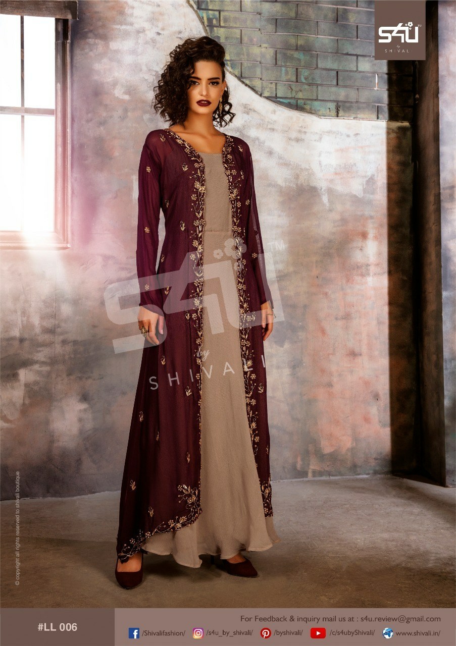 S4u Presents Limelight Exclusive Collection Of Readymade Western Style Gown Style Kurtis Catalogue Wholesaler