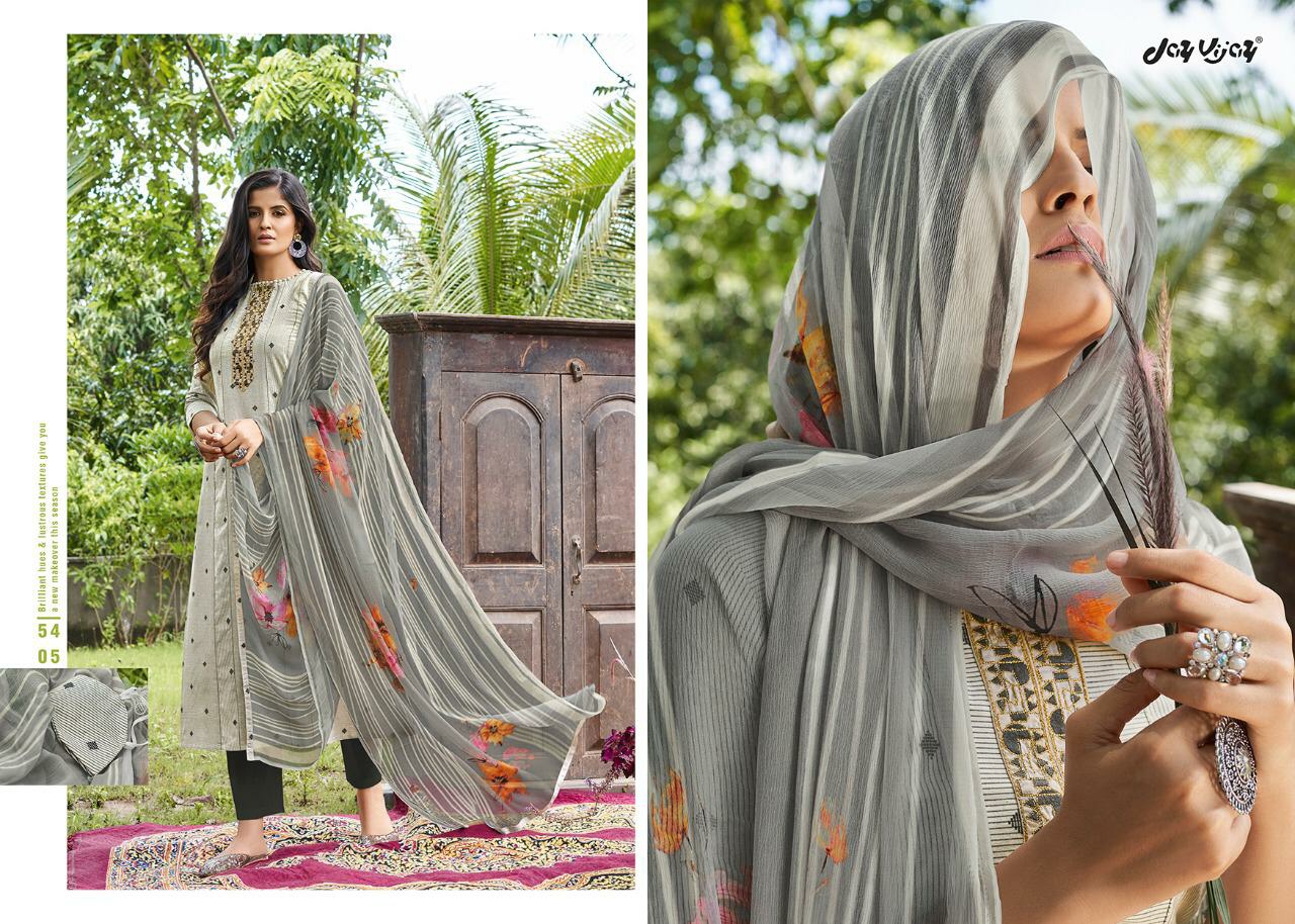 Jay Vijay Presents Rooh Silk Jacquard Embroidery Long Salwar Suit Wholesaler