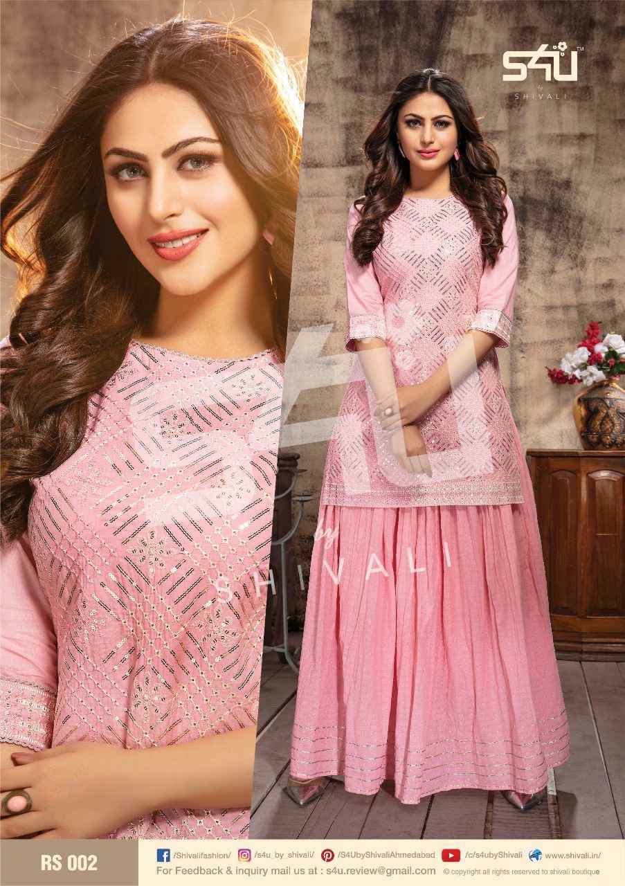 S4u Presents Retro Skirt Designer Party Wear Lucknowi Work Crop Top Collection At Wholesale