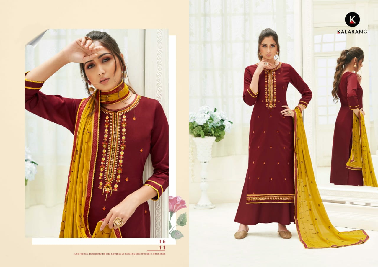 Kalarang Presents Karva Jam Silk Cotton Salwar Suit Wholesaler