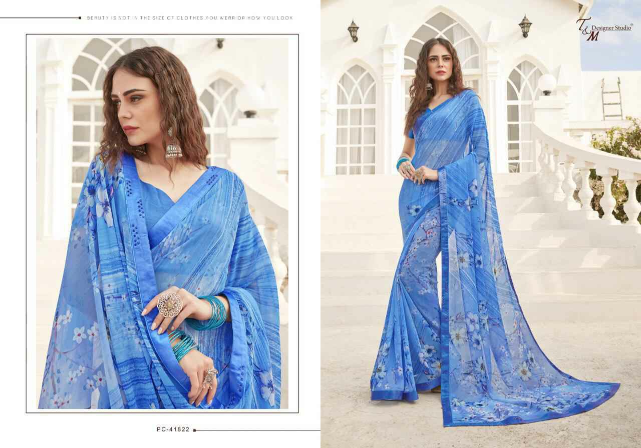 T And M Presents Panache Vol-18 Beautiful Traditional Wear Digital Printed Sarees Catalogue Wholesaler