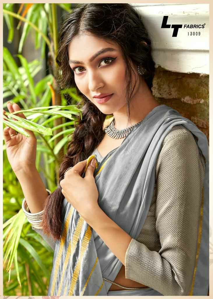 Lt Sarees Presents Nirmaya Fancy Designer Double Blouse Concept Pure Chinon Chiffon Sarees Catalogue Wholesaler And Exporters