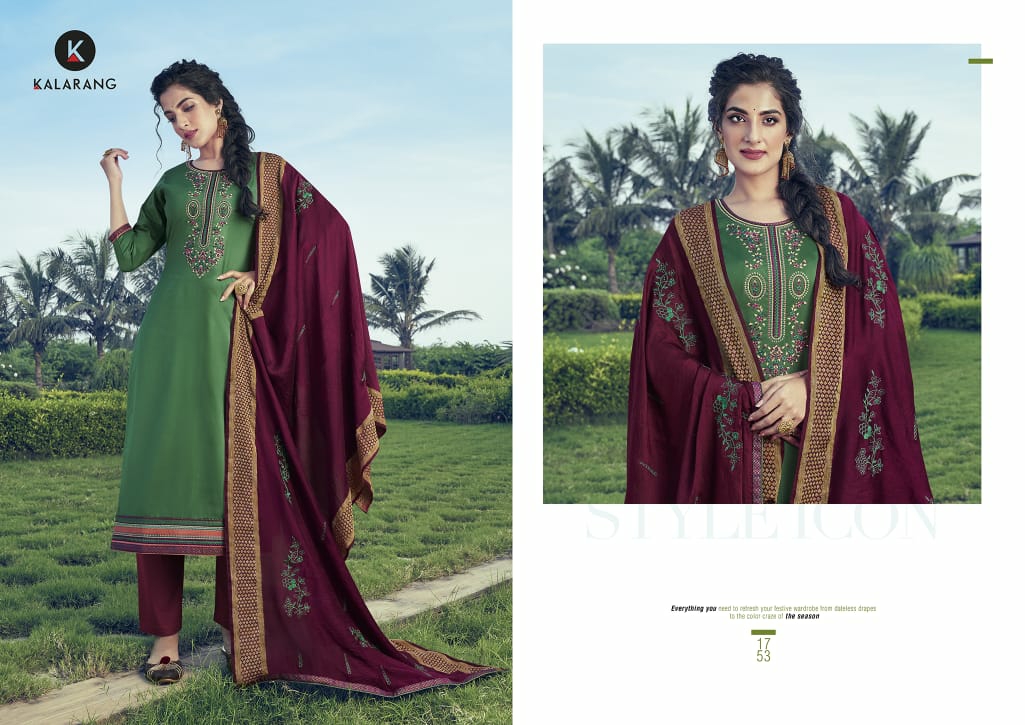 Kalarang Presents Kitkat Vol-2 Jam Silk Cotton Embroidery Work Salwar Suit